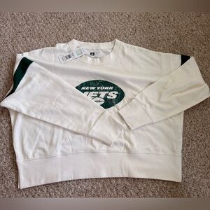NFL Apparel Women's New York Jets Long-sleeve Crop Shirt Size Large New